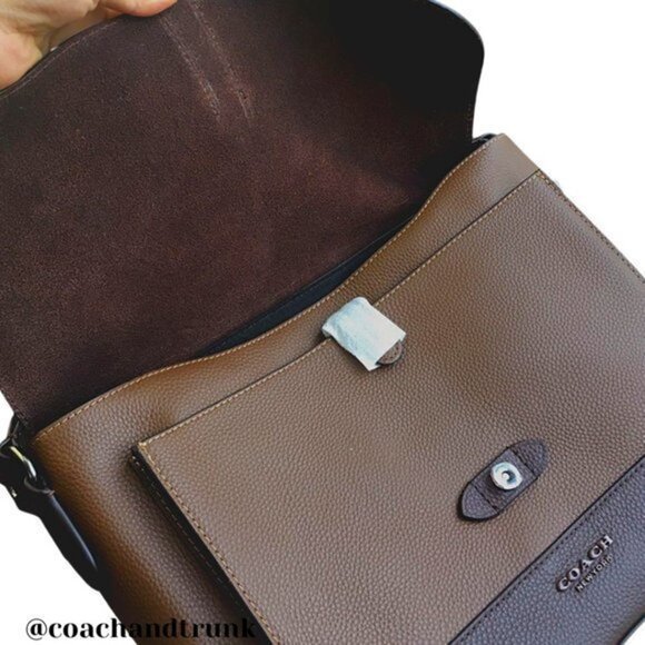 COACH Leather Hudson Tobacco and Mahogany Messenger / Laptop Bag NWT - Picture 8 of 11